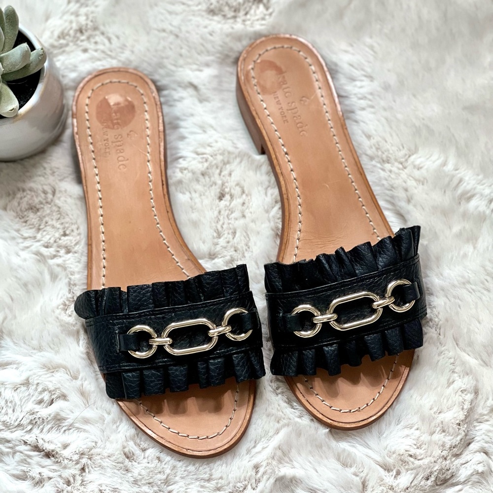Kate Spade Beau Sandals Black Slides 8